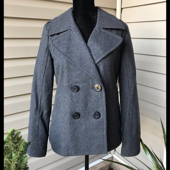 American Eagle Outfitters lined Gray Pea  Coat - Picture 4 of 8